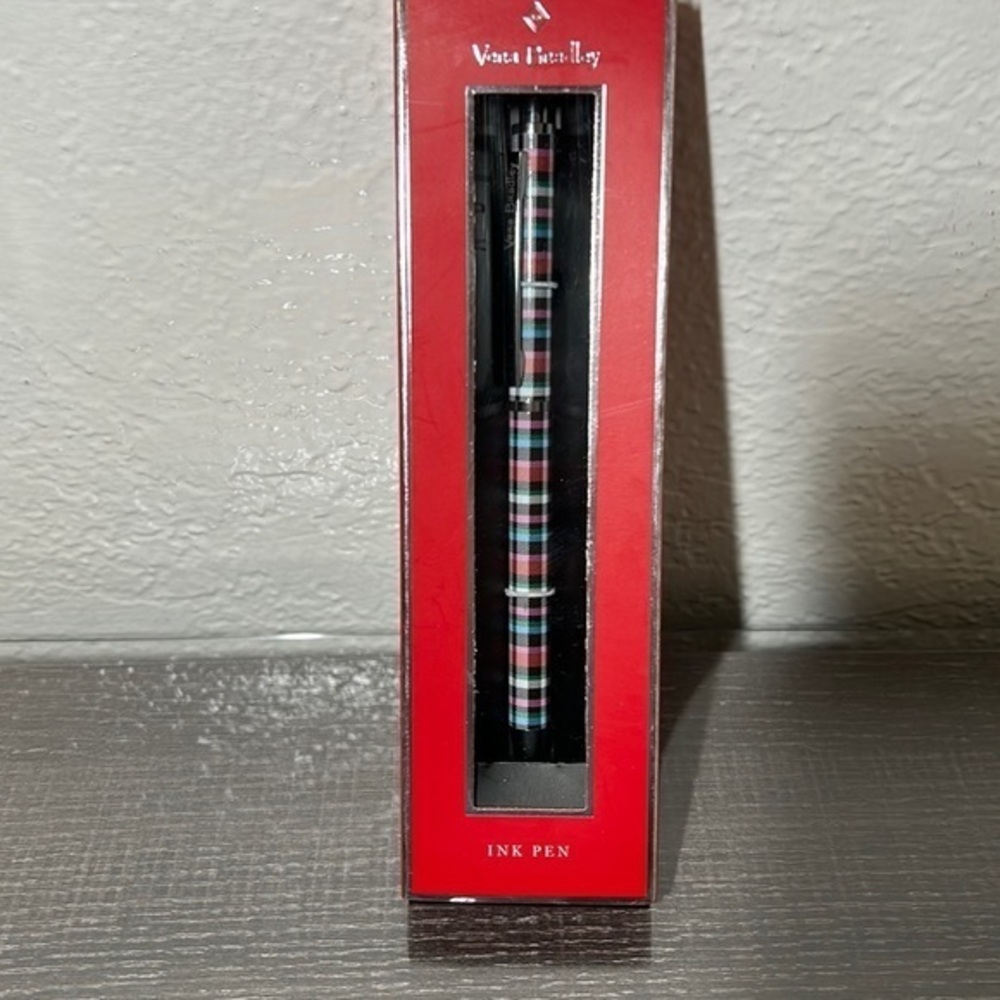 Vera Bradley Holiday Black Ink Ballpoint Pen with Gift Box, Kingston Plaid